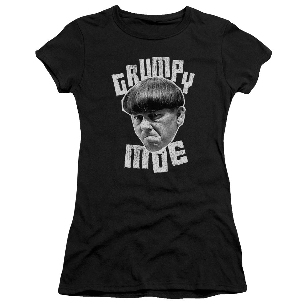 Three Stooges - Grumpy Moe - Short Sleeve Junior Sheer - Black T-shirt