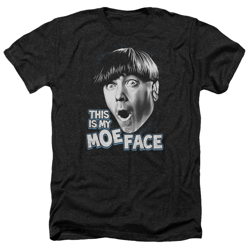 Three Stooges - Moe Face - Adult Heather-black