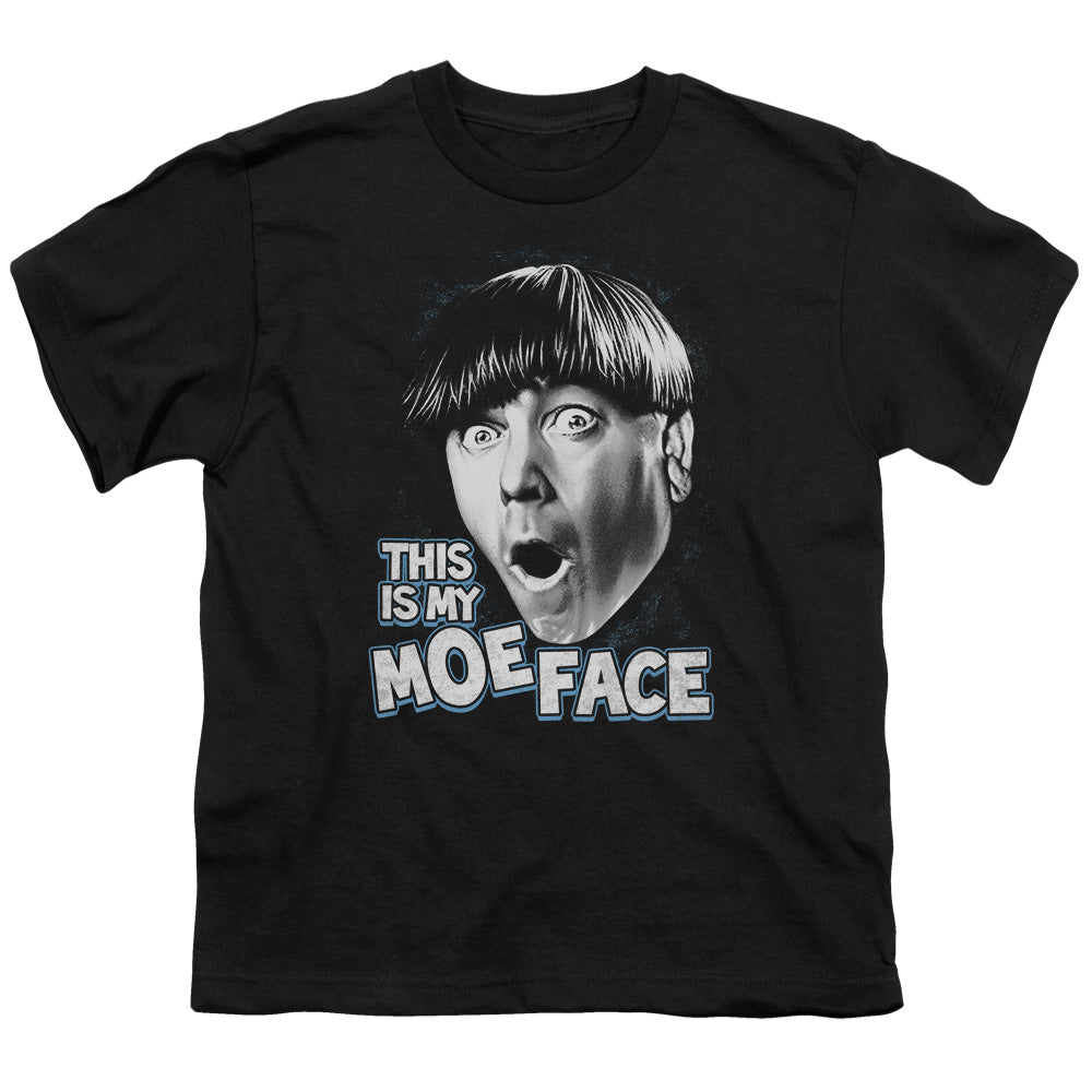 Three Stooges - Moe Face - Short Sleeve Youth 18/1 - Black T-shirt