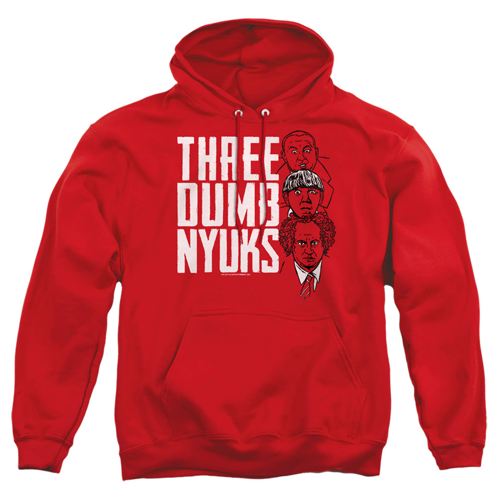 Three Stooges - Three Dumb Nyuks - Adult Pull-over Hoodie - Red