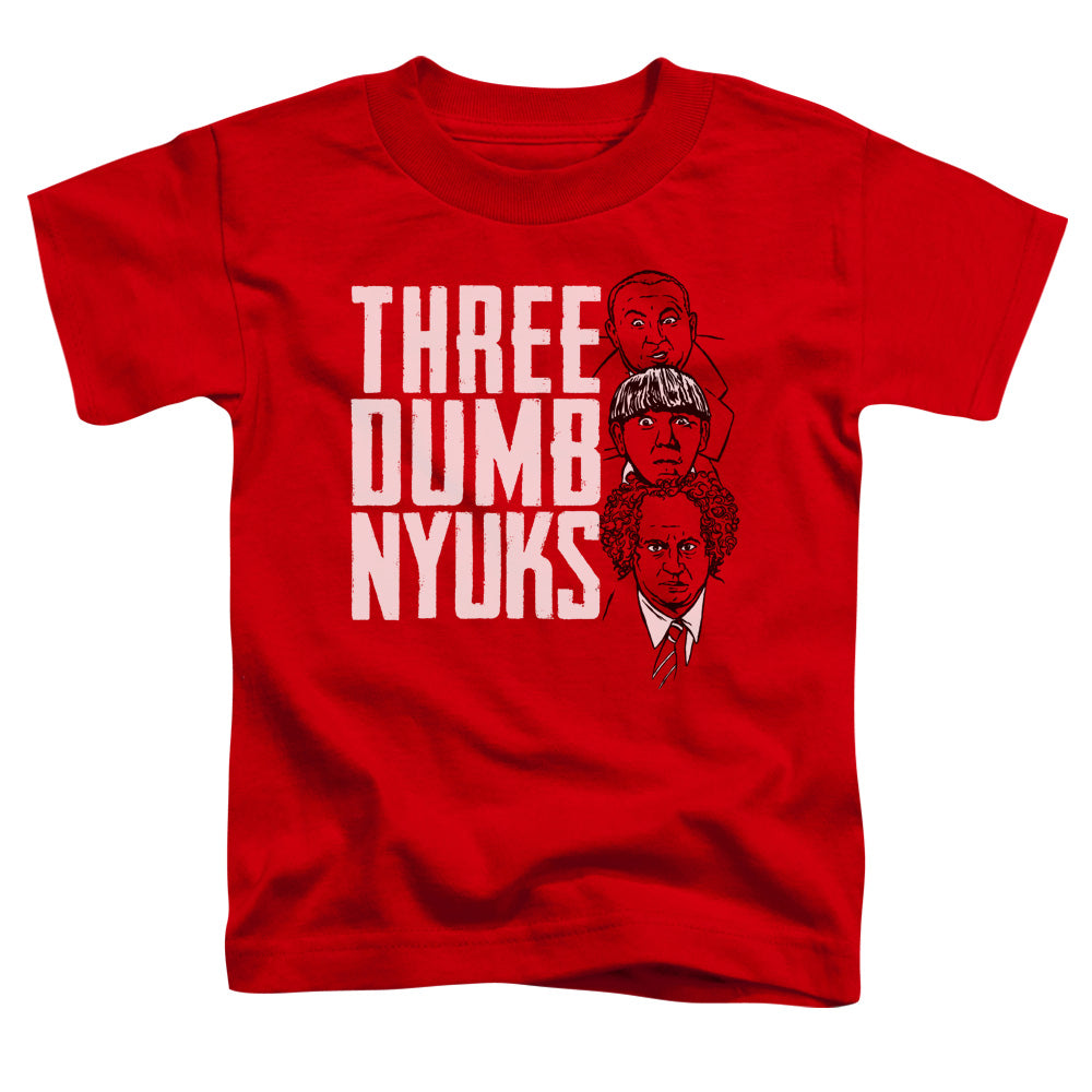 Three Stooges - Three Dumb Nyuks - Short Sleeve Toddler Tee - Red T-shirt