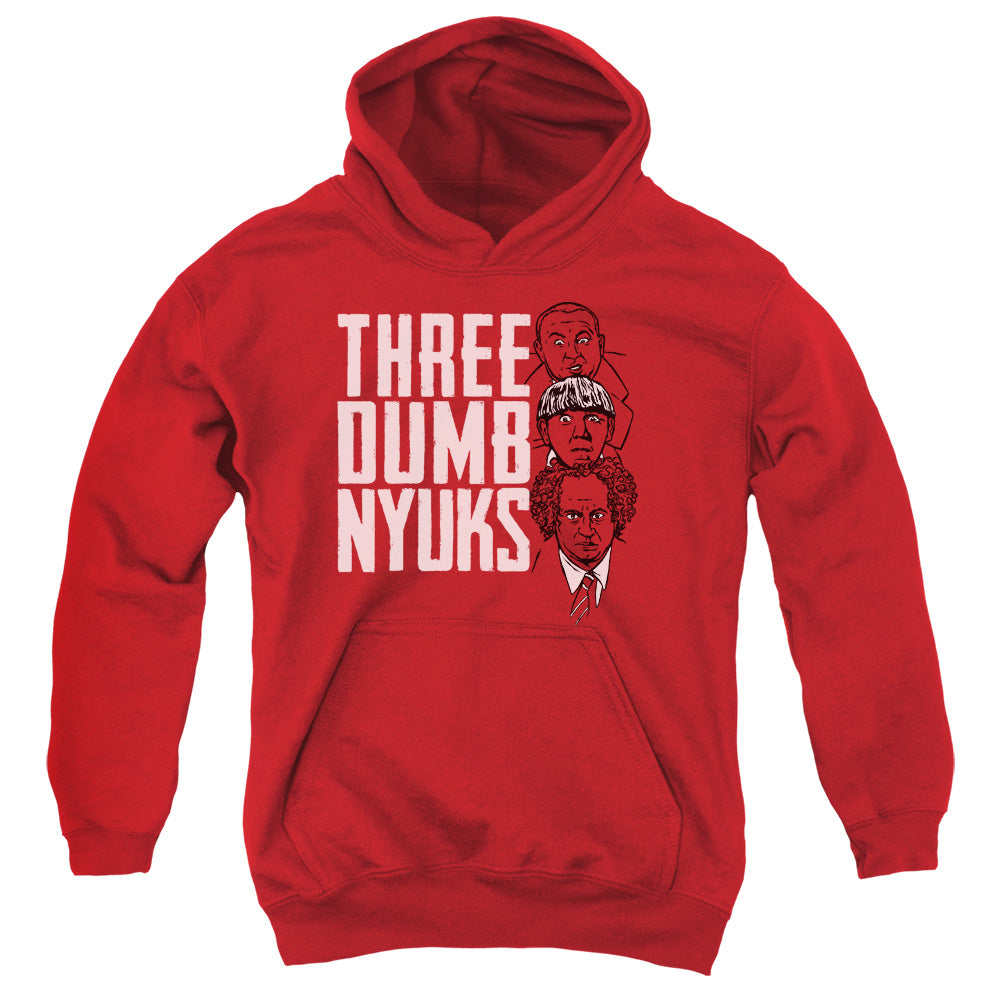 Three Stooges - Three Dumb Nyuks - Youth Pull-over Hoodie - Red