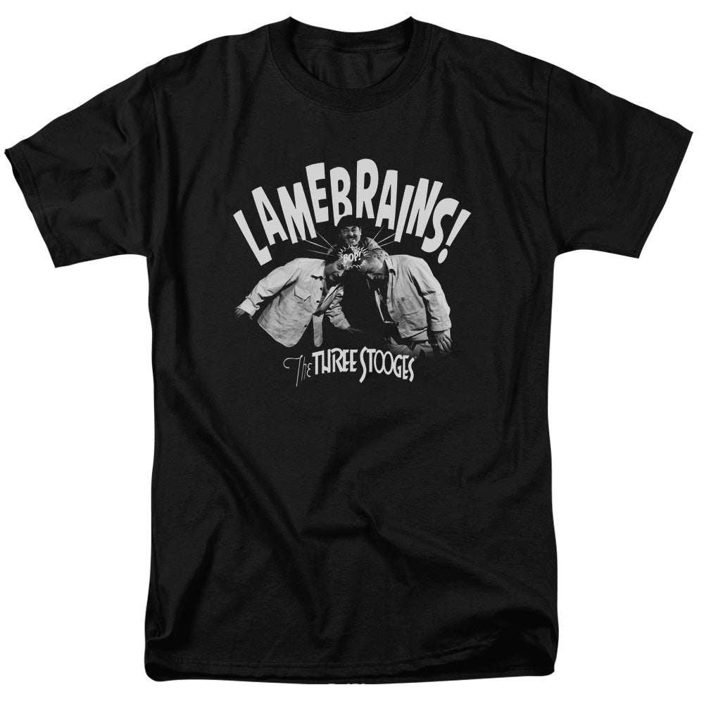 Three Stooges - Lamebrains - Short Sleeve Adult 18/1 - Black T-shirt