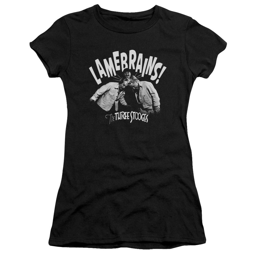 Three Stooges - Lamebrains - Short Sleeve Junior Sheer - Black T-shirt