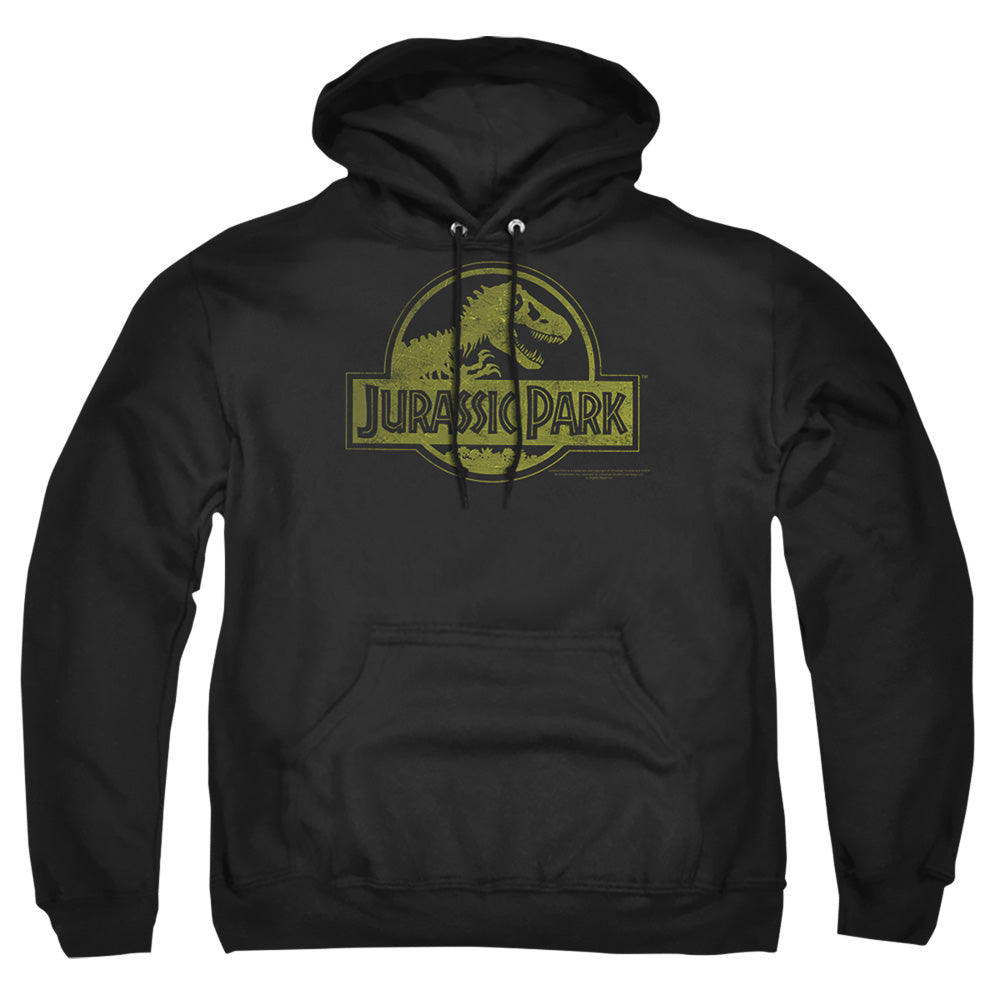 Jurassic Park - Distressed Logo - Adult Pull-over Hoodie - Black