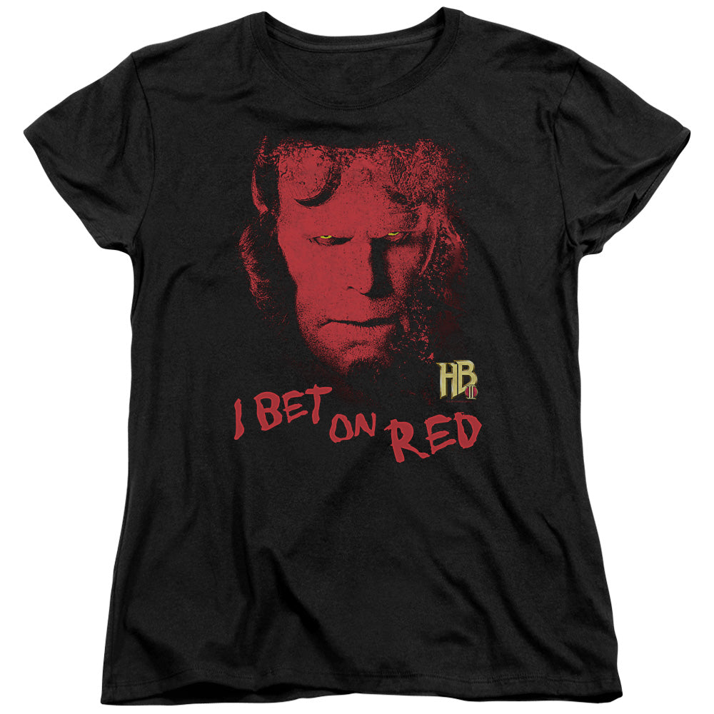 Hellboy Ii - I Bet On Red - Short Sleeve Womens Tee - Black T-shirt