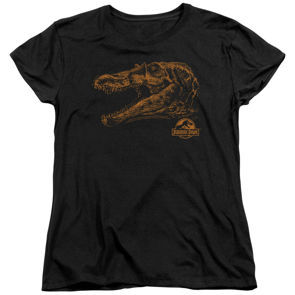 Jurassic Park - Spino Mount - Short Sleeve Womens Tee - Black T-shirt