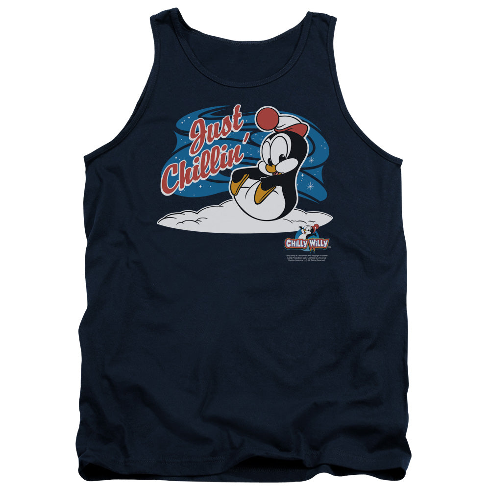 Chilly Willy - Just Chillin - Adult Tank - Navy - Sm - Navy