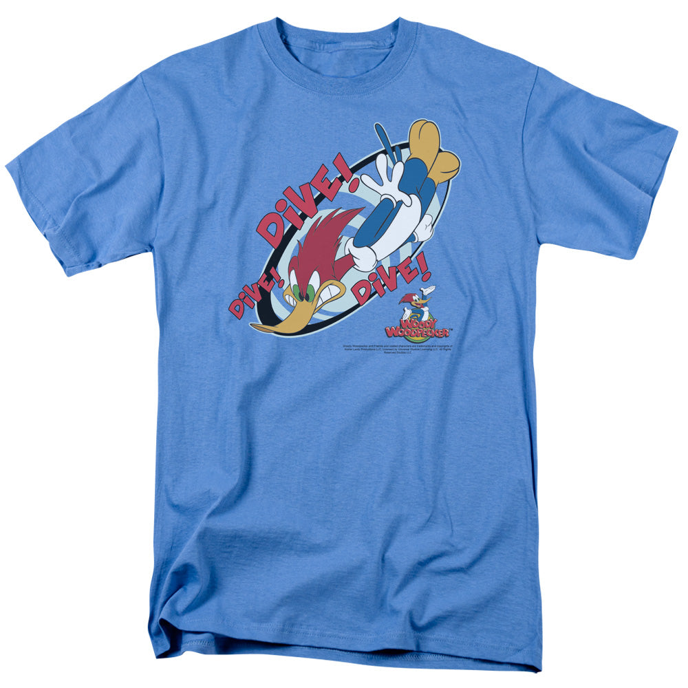 Woody Woodpecker - Dive - Short Sleeve Adult 18/1 - Carolina Blue T-shirt