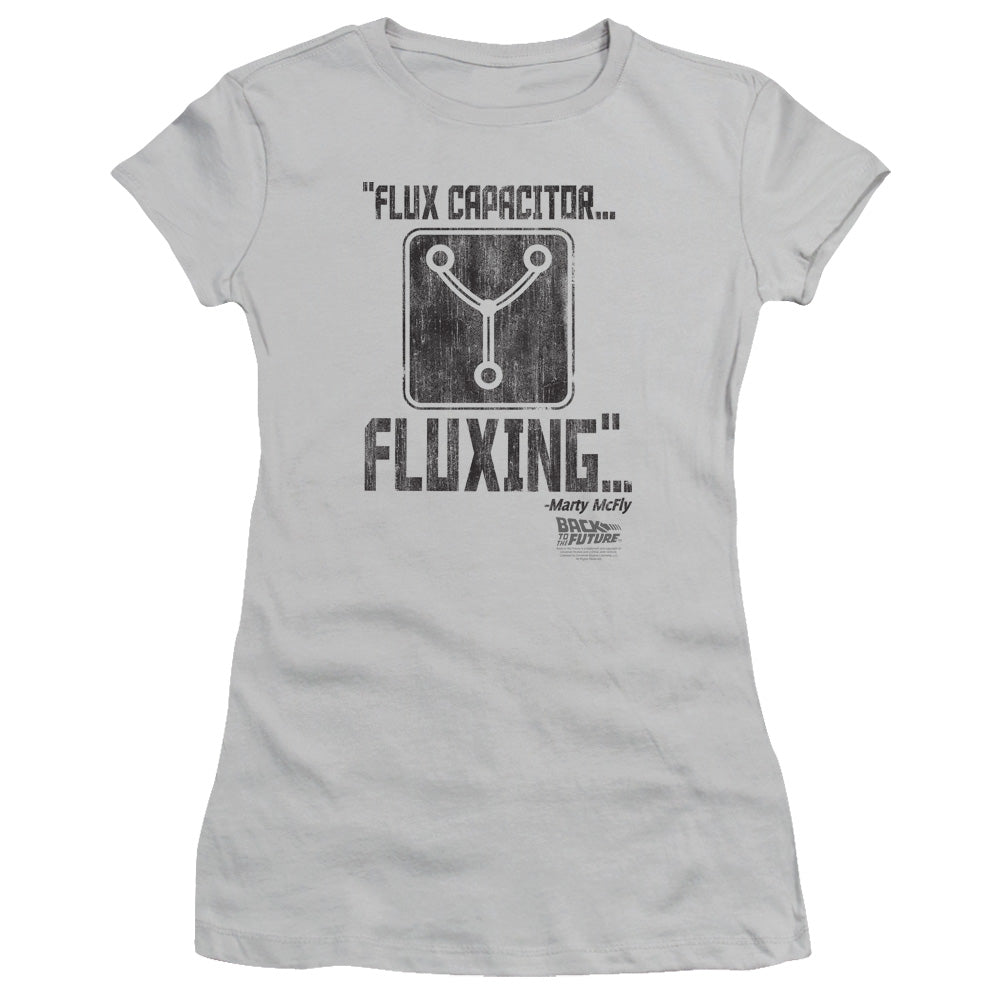 Back To The Future - Fluxing - Short Sleeve Junior Sheer - Silver T-shirt