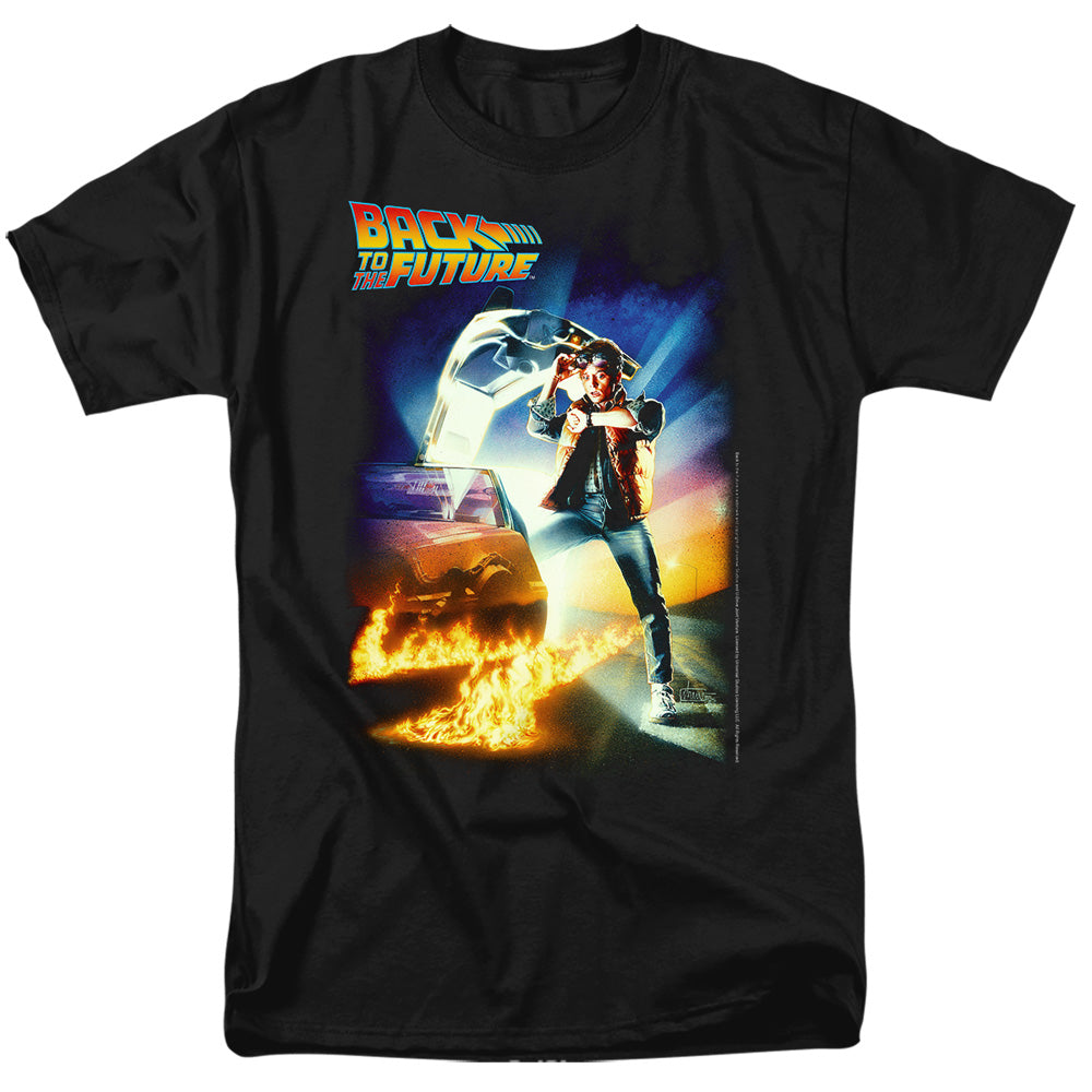 Back To The Future - Poster - Short Sleeve Adult 18/1 - Black T-shirt