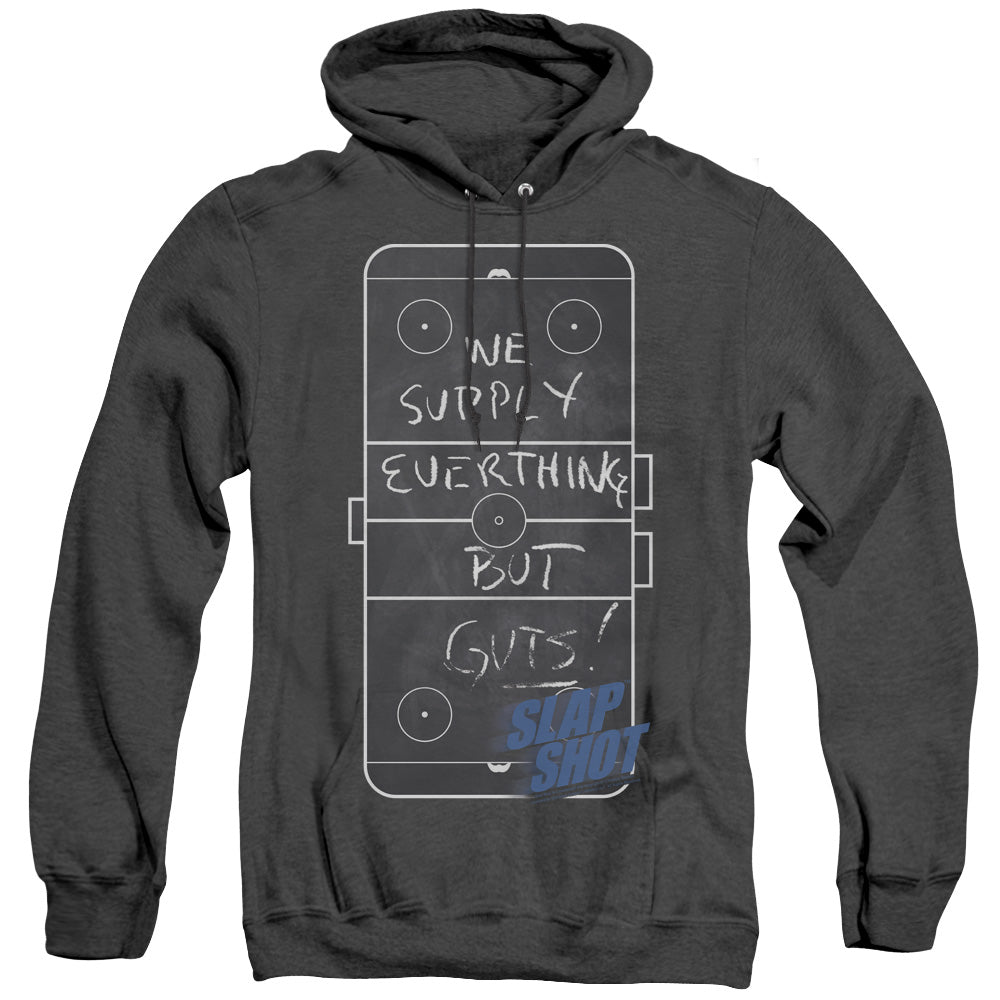 Slap Shot - Chalkboard - Adult Heather Hoodie - Black