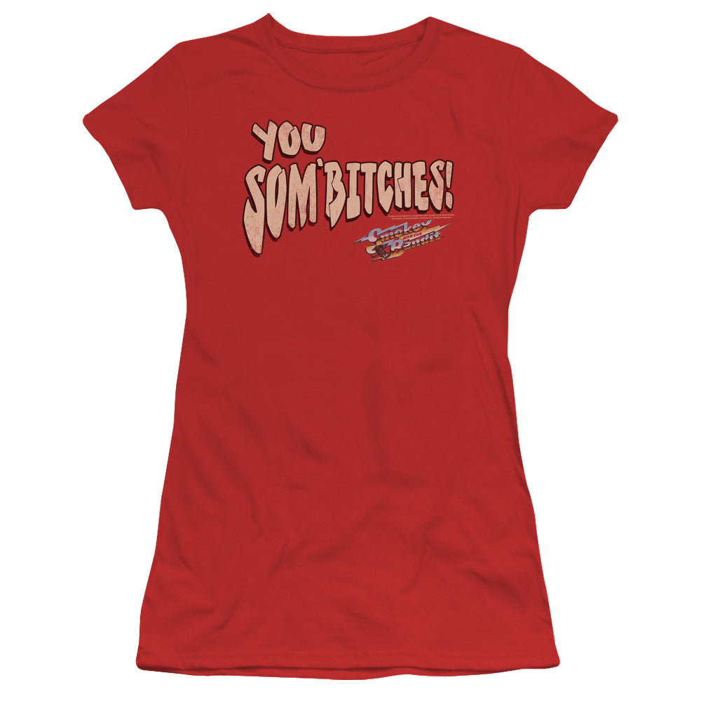 Smokey And The Bandit - Sombitch - Short Sleeve Junior Sheer - Red T-shirt