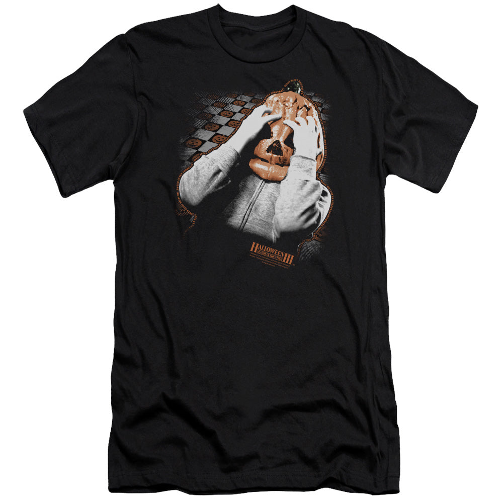 Halloween Iii - Pumpkin Mask - Short Sleeve Adult 30/1 - Black T-shirt