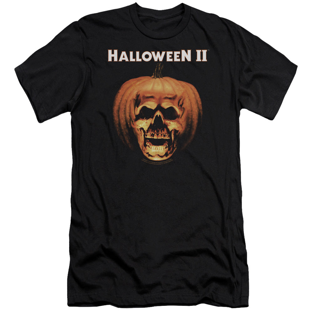 Halloween Ii - Pumpkin Shell-premuim Canvas Adult Slim Fit 30/1 - Black