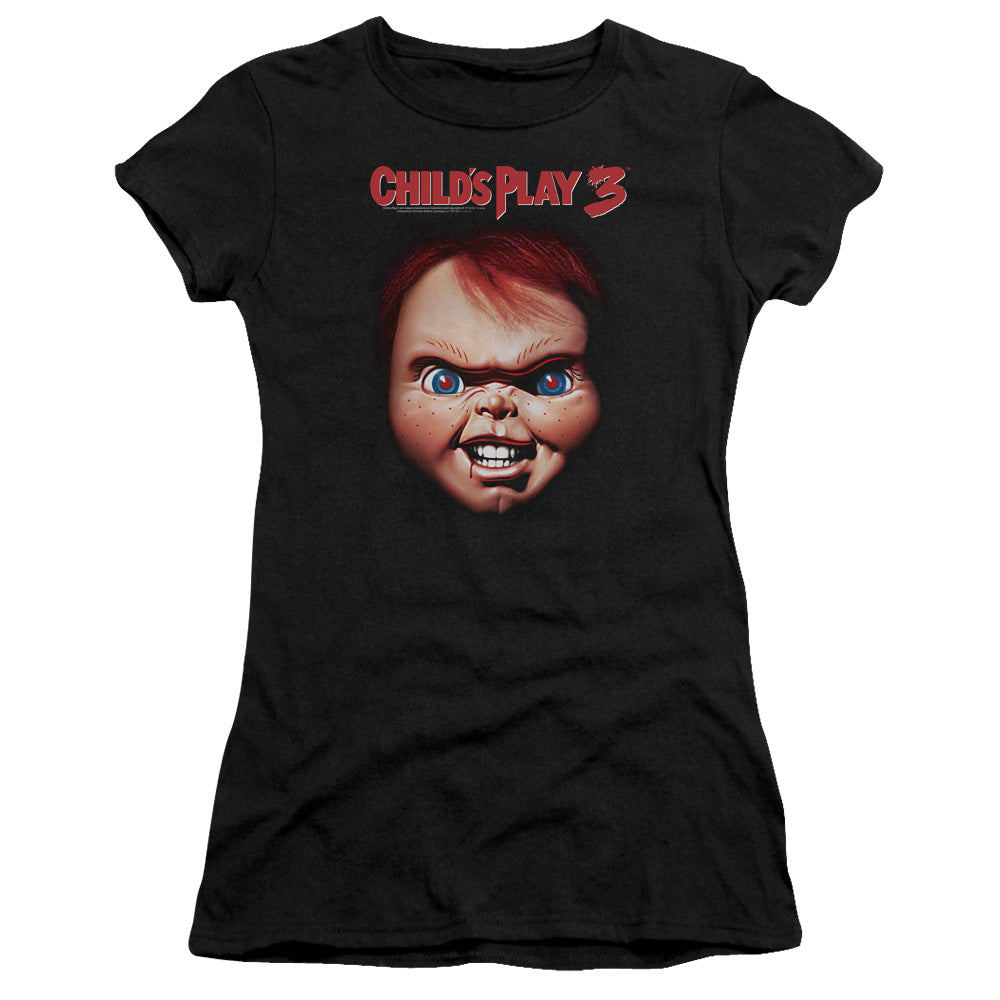 Childs Play 3 - Chucky - Short Sleeve Junior Sheer - Black - Sm - Black T-shirt