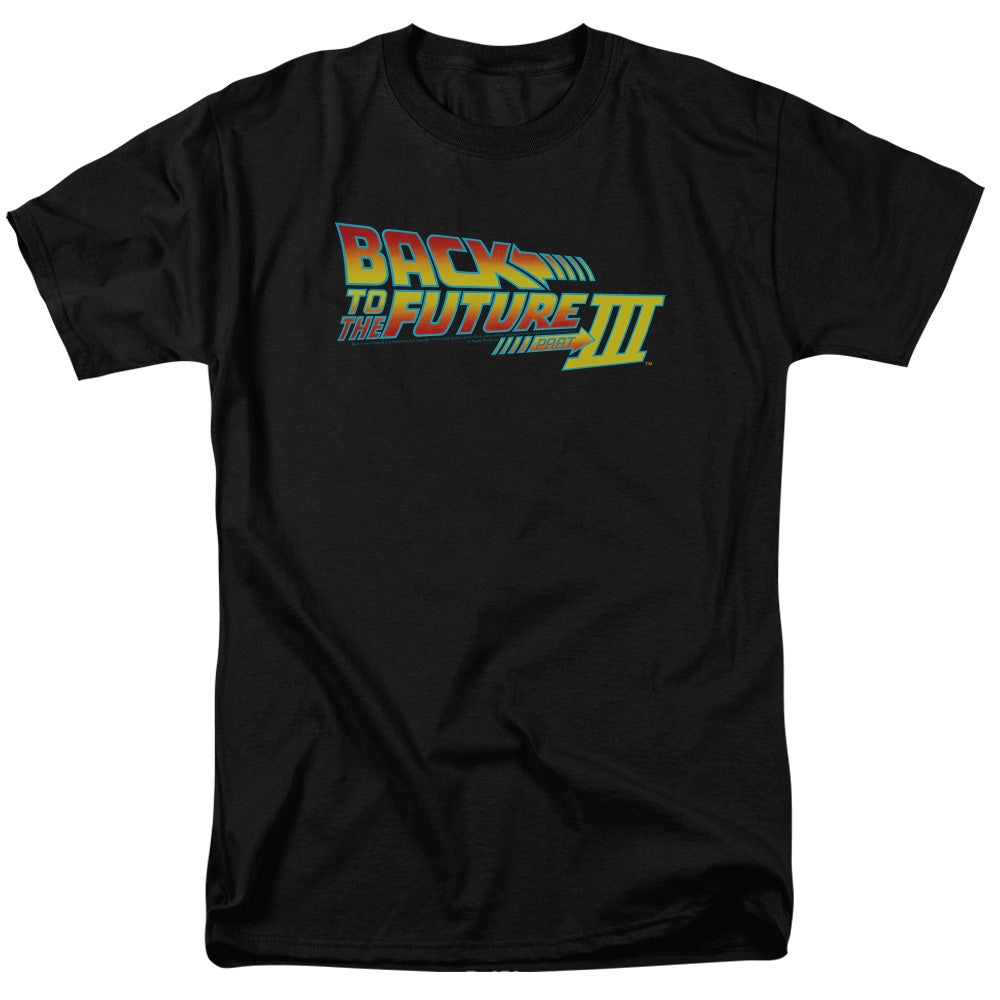 Back To The Future Iii - Logo - Short Sleeve Adult 18/1 - Black T-shirt