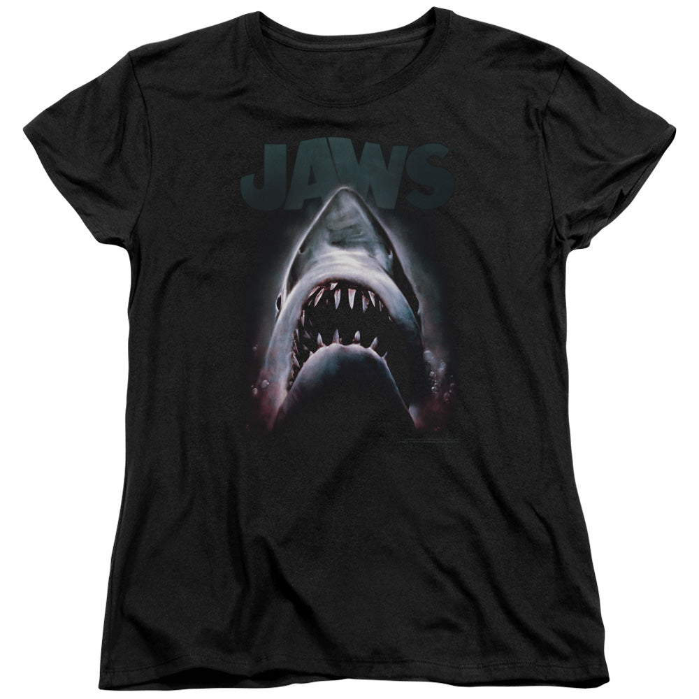 Jaws - Terror In The Deep - Short Sleeve Womens Tee - Black T-shirt