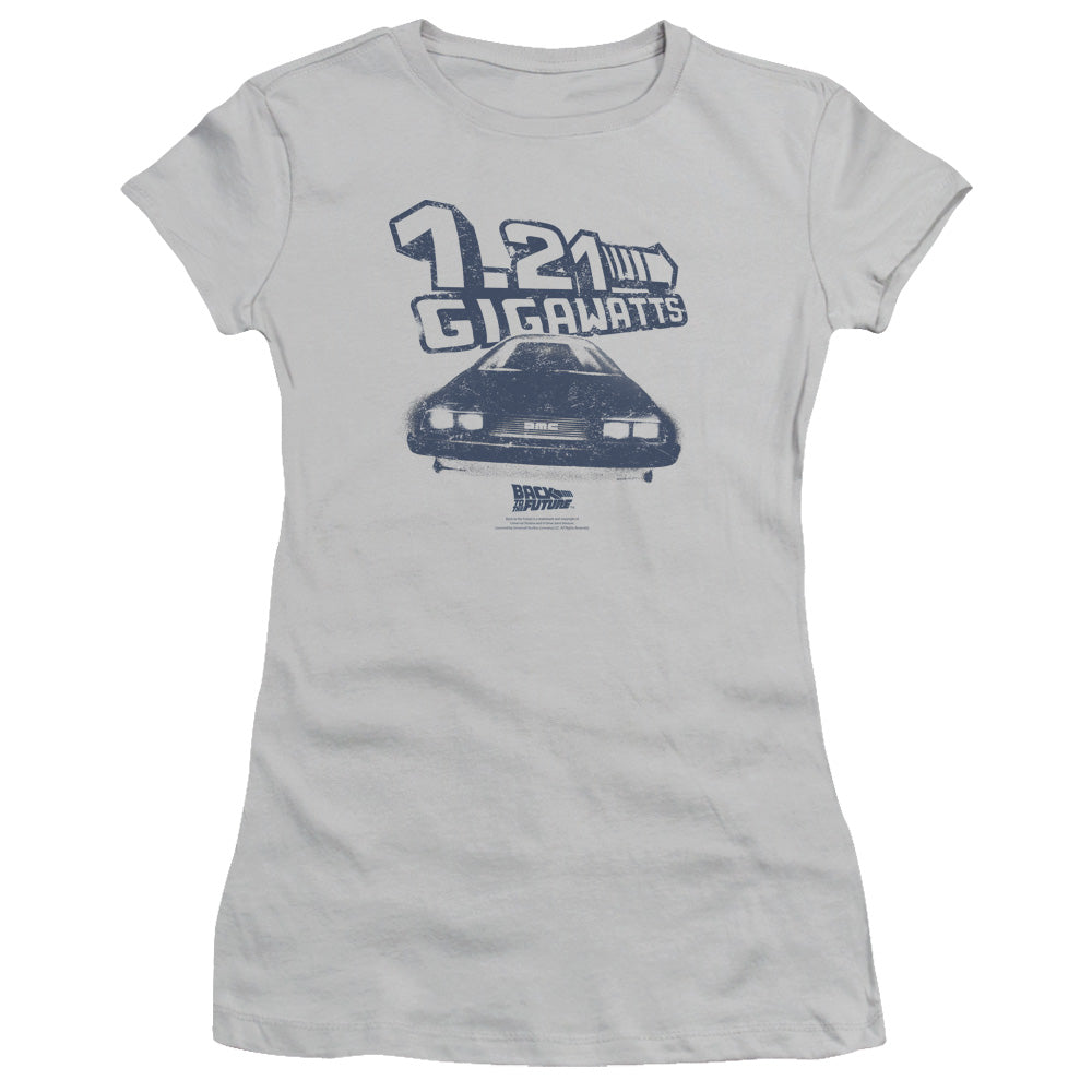 Back To The Future - Gigawatts - Short Sleeve Junior Sheer - Silver - Sm - Silver T-shirt