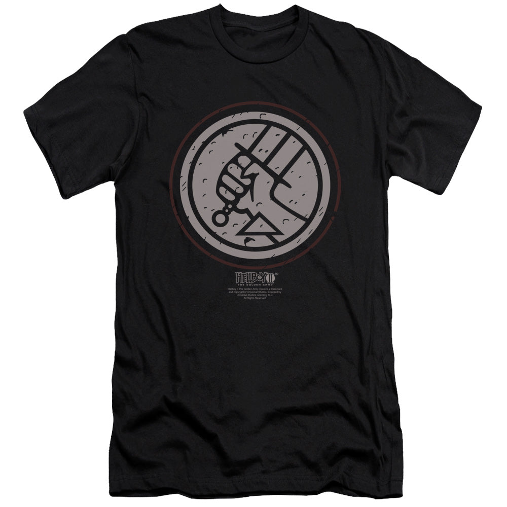 Hellboy Ii - Mignola Style Logo - Short Sleeve Adult 30/1 - Black T-shirt