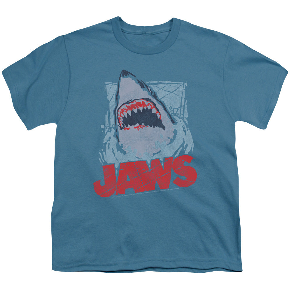 Jaws - From The Depths - Short Sleeve Youth 18/1 - Slate T-shirt