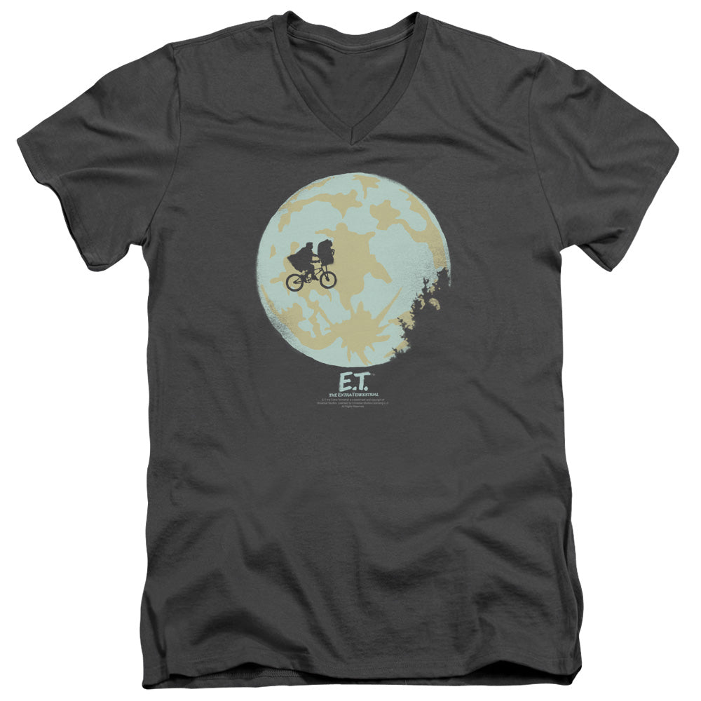 Et - In The Moon - Short Sleeve Adult V-neck 30/1 - Charcoal T-shirt