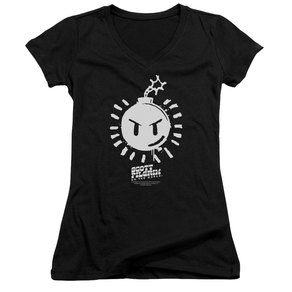 Scott Pilgrim - Sex Bob Omb Logo - Junior V-neck - Black