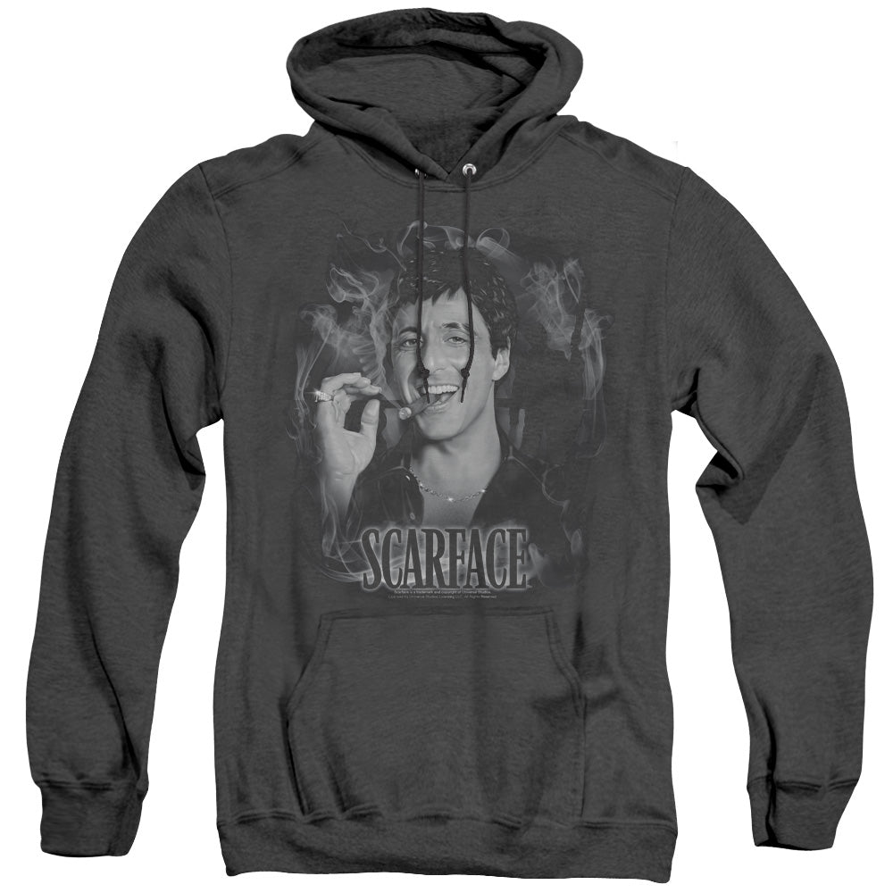 Scarface - Smokey Scar - Adult Heather Hoodie - Black