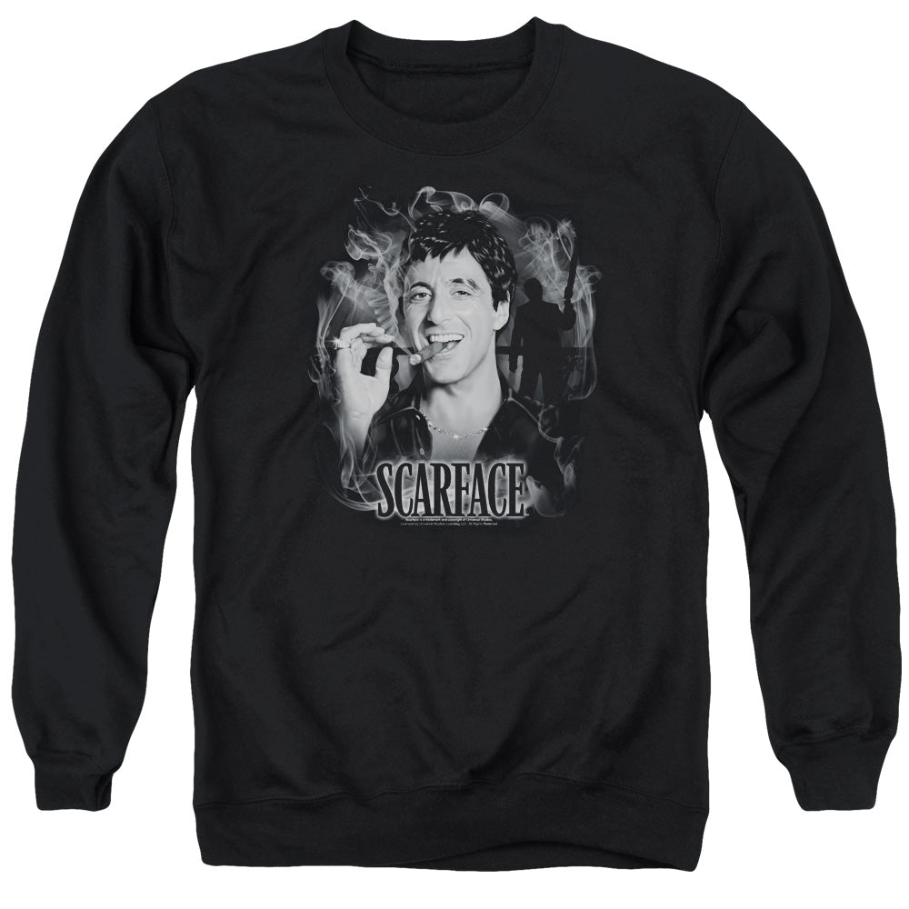 Scarface - Smokey Scar - Adult Crewneck Sweatshirt - Black