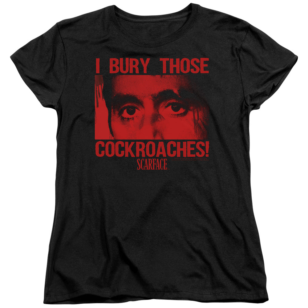 Scarface - Cockroaches - Short Sleeve Womens Tee - Black T-shirt