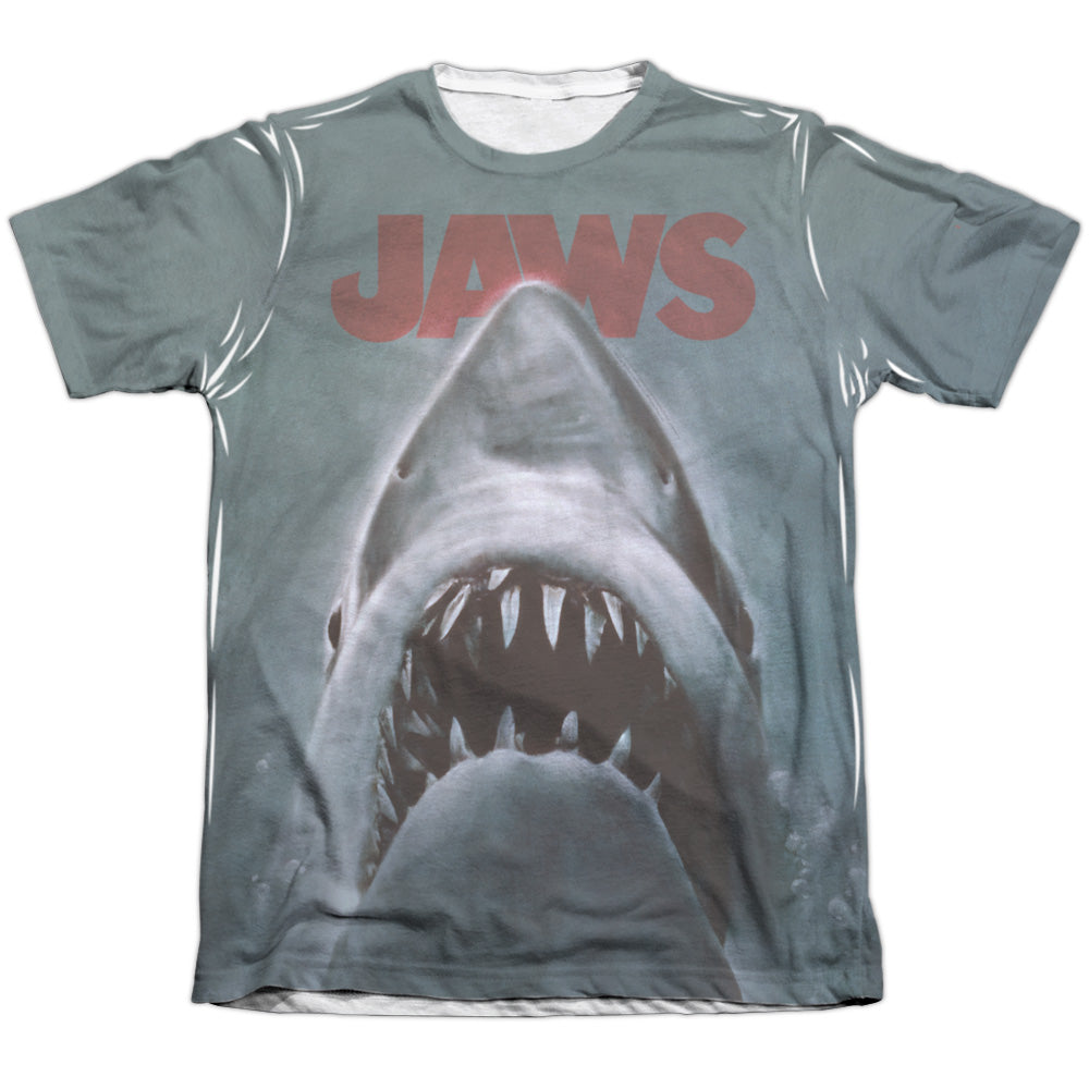 Jaws - Poster - Adult 65/35 Poly/cotton Short Sleeve Tee - White T-shirt