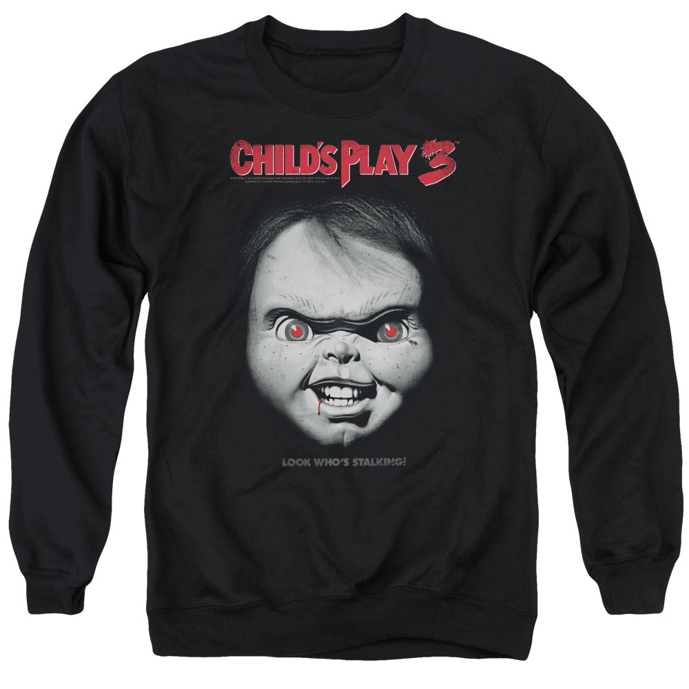 Childs Play 3 - Face Poster - Adult Crewneck Sweatshirt - Black