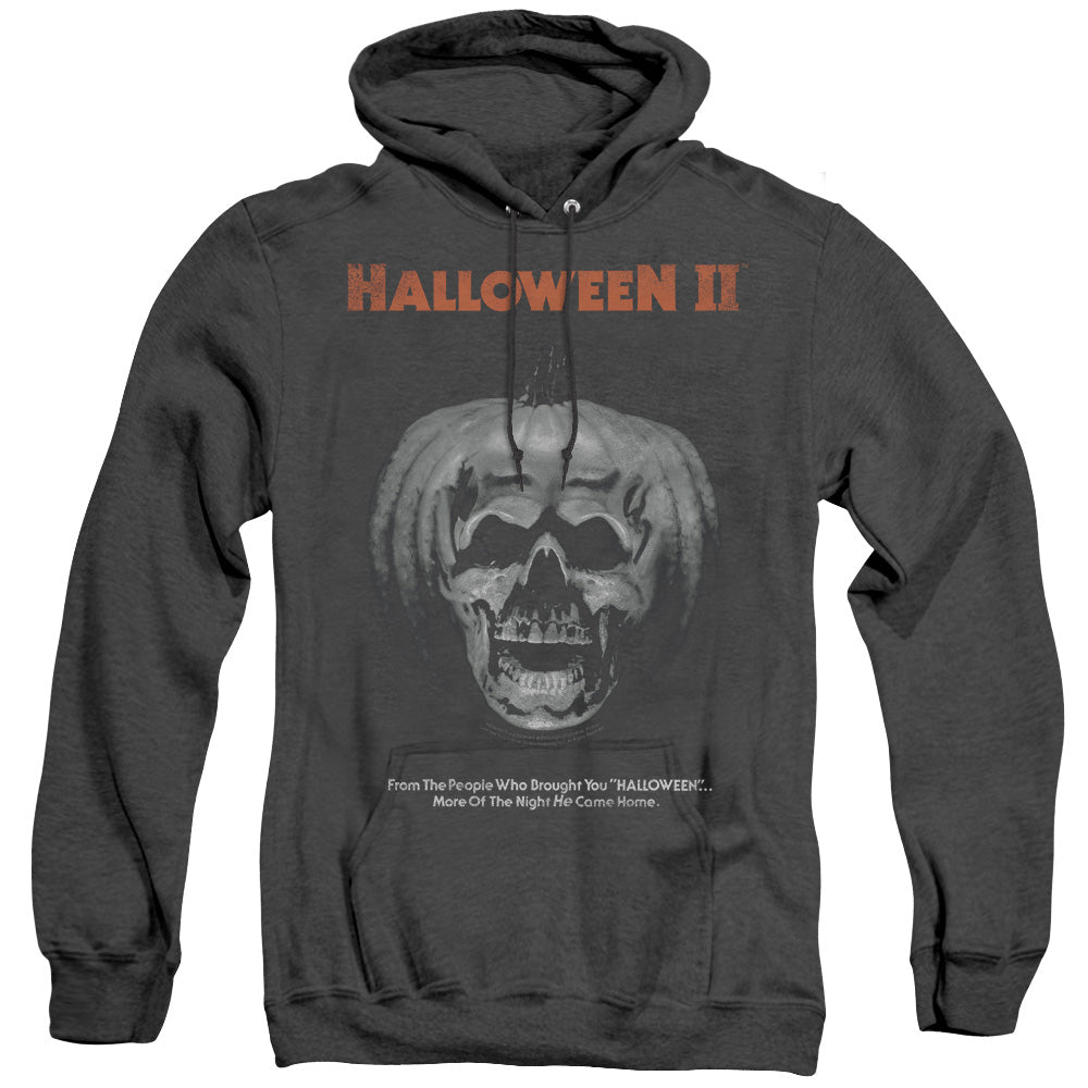 Halloween Ii - Pumpkin Poster - Adult Heather Hoodie - Black - Sm - Black