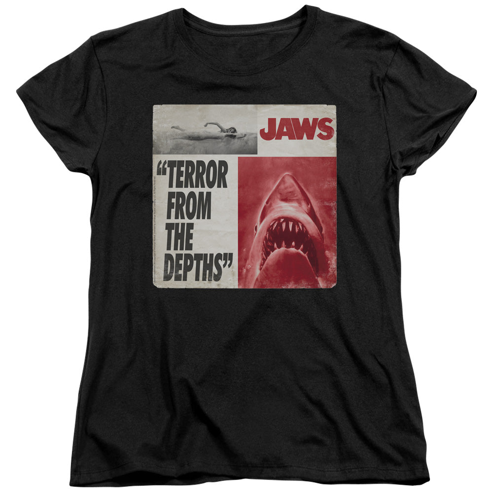 Jaws - Terror - Short Sleeve Womens Tee - Black T-shirt