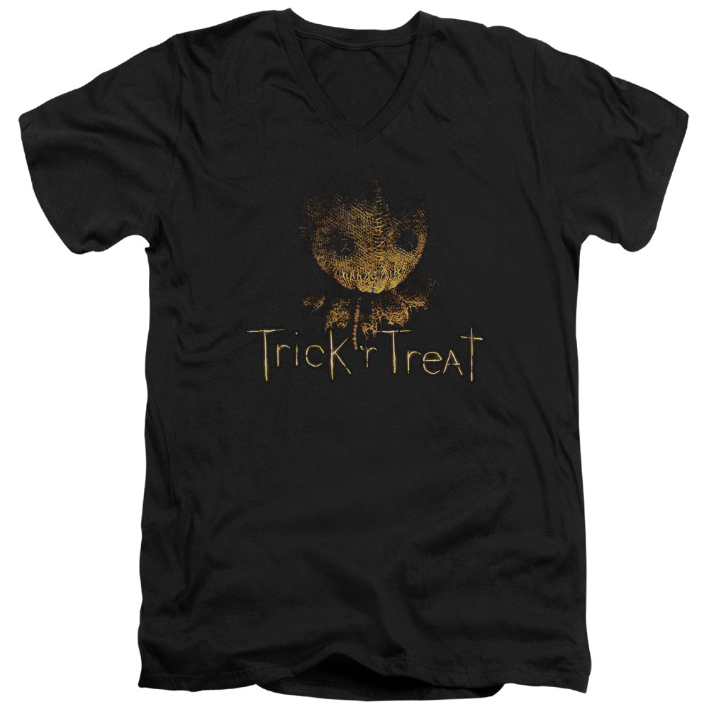 Trick R Treat - Logo - Short Sleeve Adult V-neck - Black T-shirt