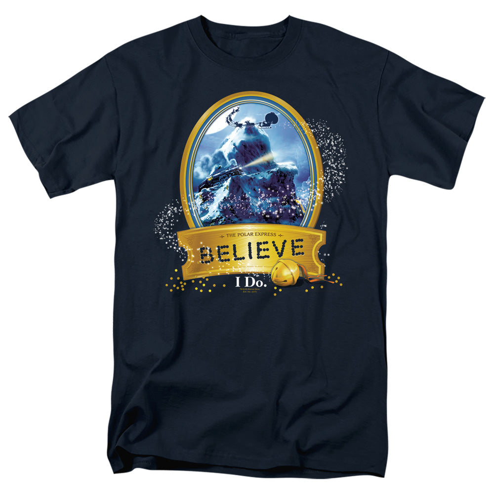 Polar Express - True Believer - Short Sleeve Adult 18/1 - Navy T-shirt