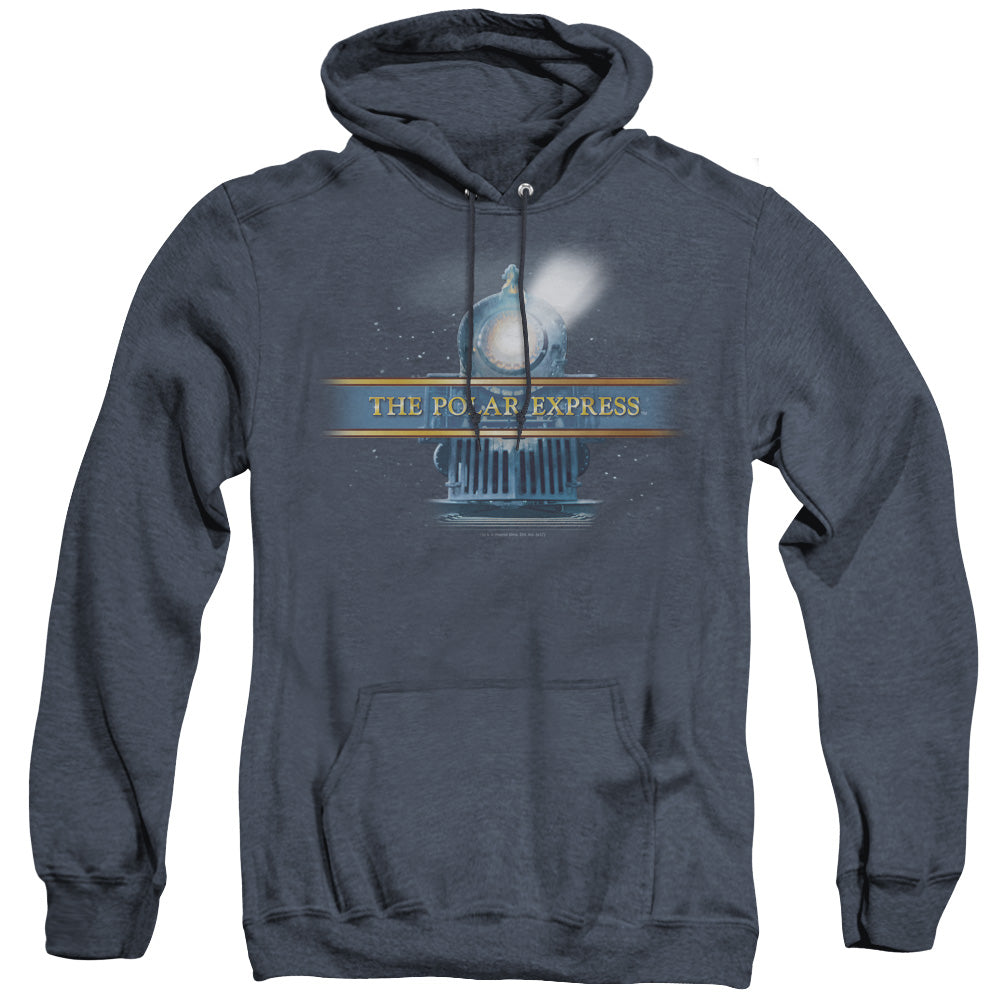 Polar Express - Train Logo - Adult Heather Hoodie - Navy