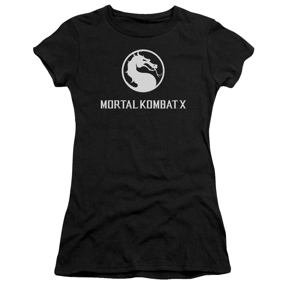 Mortal Kombat X - Dragon Logo - Short Sleeve Junior Sheer - Black T-shirt