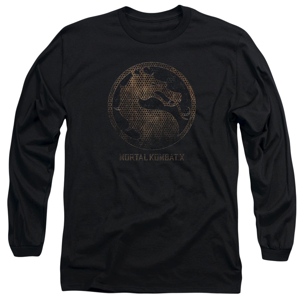 Mortal Kombat X - Metal Seal - Long Sleeve Adult 18/1 - Black T-shirt