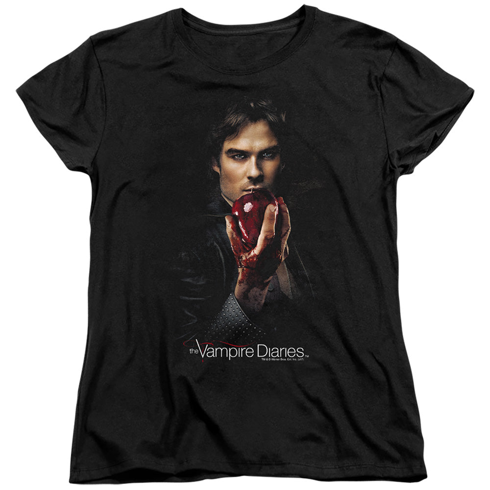 Vampire Diaries - Damon Fruit - Short Sleeve Womens Tee - Black T-shirt