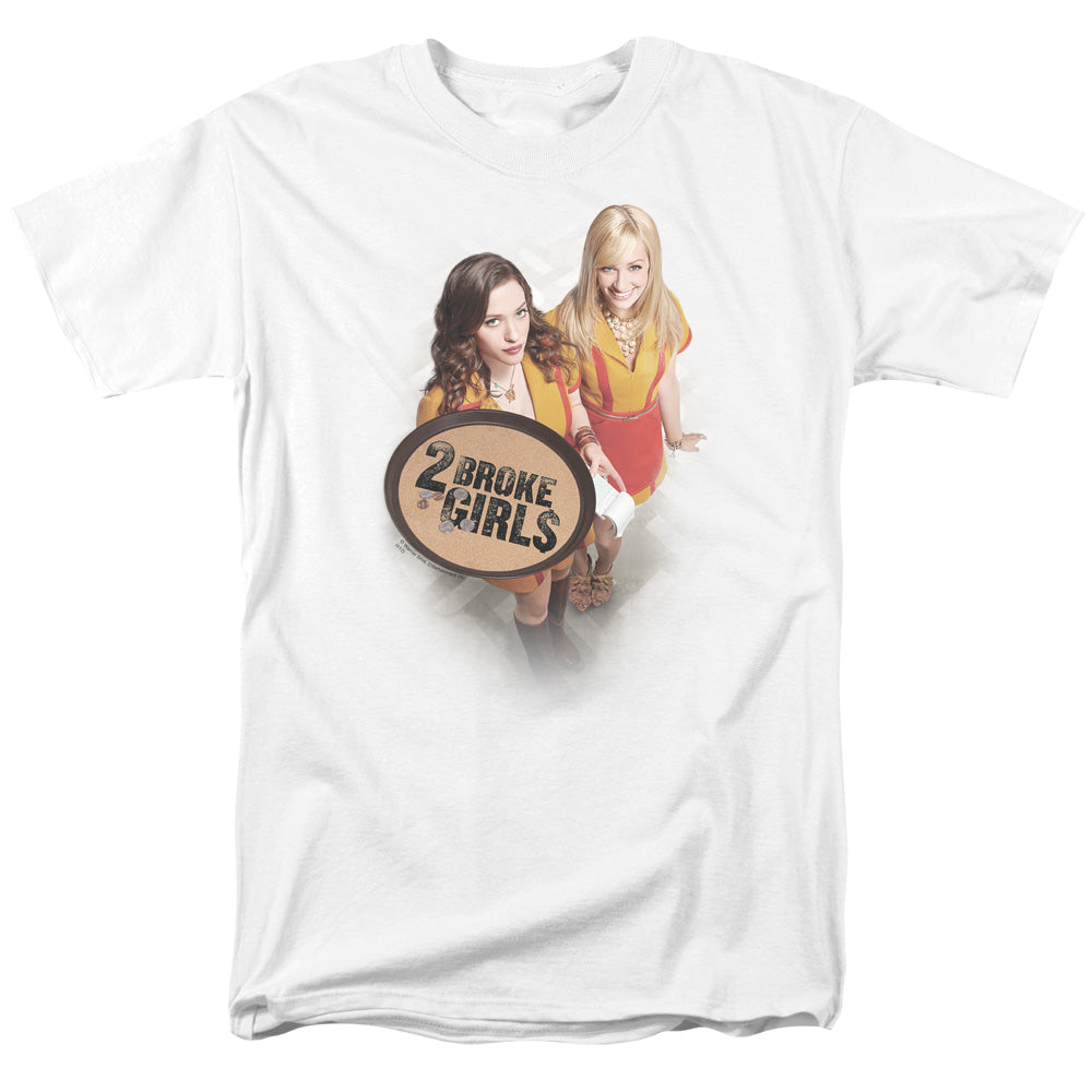 2 Broke Girls - Tips Really - Short Sleeve Adult 18/1 - White T-shirt