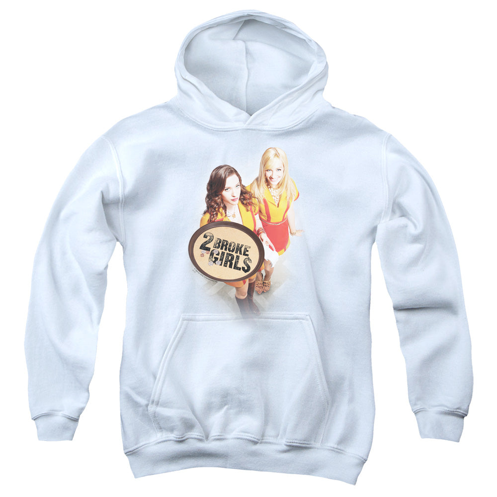 2 Broke Girls - Tips Really - Youth Pull-over Hoodie - White