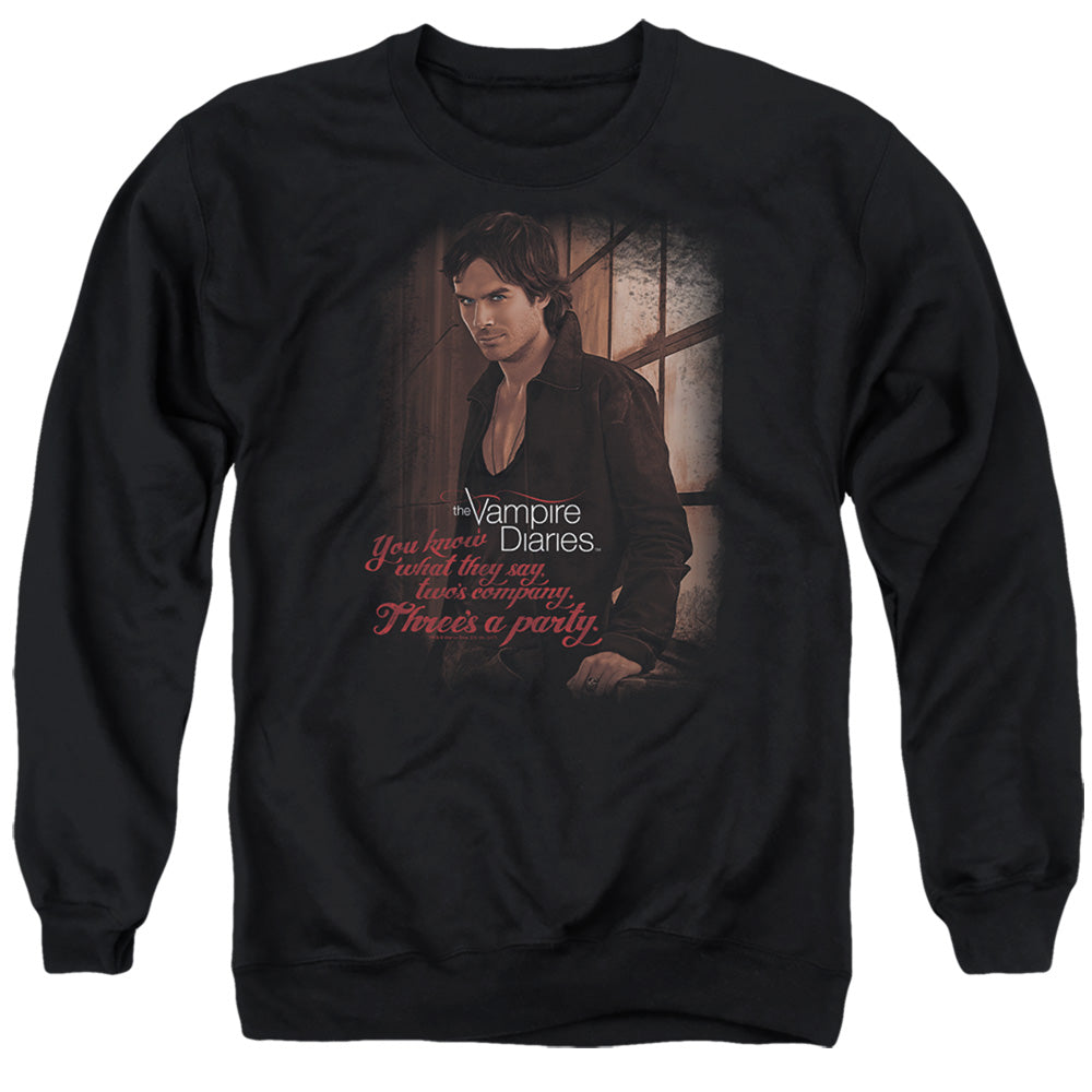 Vampire Diaries - Threes A Party - Adult Crewneck Sweatshirt - Black