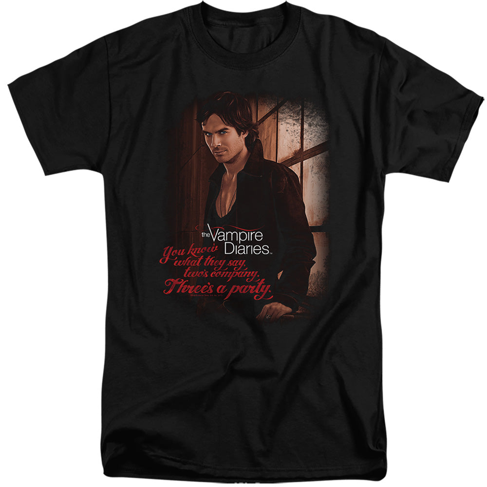 Vampire Diaries - Threes A Party - Short Sleeve Adult Tall - Black T-shirt