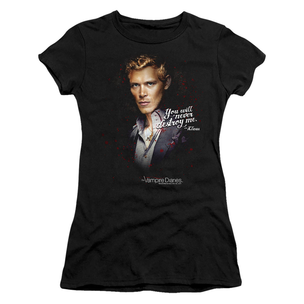 Vampire Diaries - Never Destroy - Short Sleeve Junior Sheer - Black T-shirt