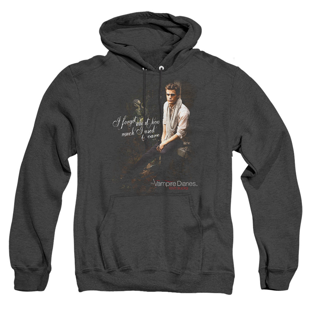 Vampire Diaries - I Used To Care - Adult Heather Hoodie - Black