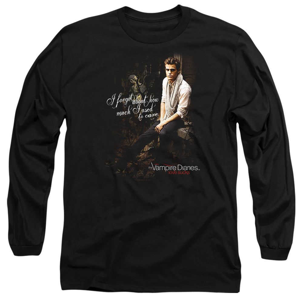 Vampire Diaries - I Used To Care - Long Sleeve Adult 18/1 - Black T-shirt