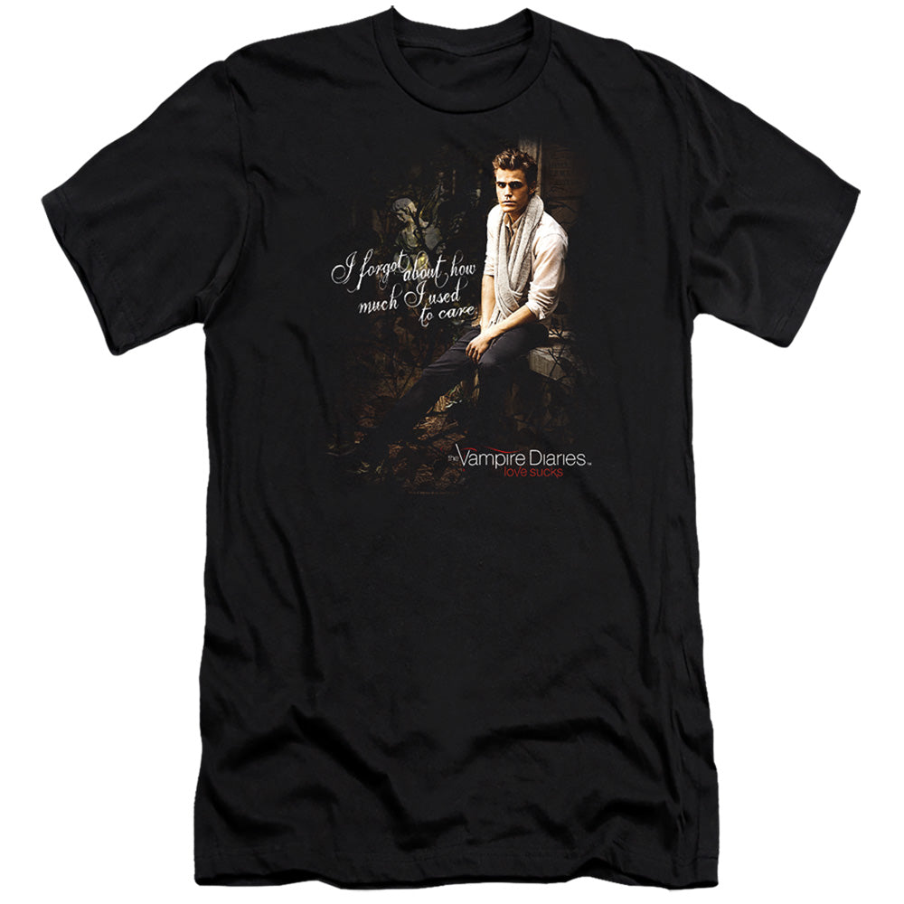 Vampire Diaries - I Used To Care - Short Sleeve Adult 30/1 - Black T-shirt