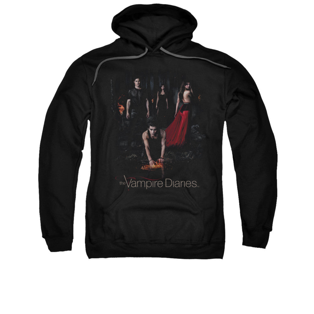 Vampire Diaries - Fire - Adult Pull-over Hoodie - Black