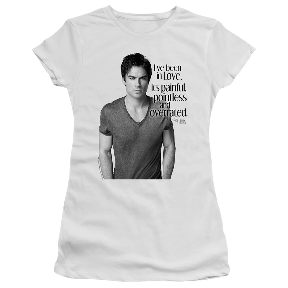 Vampire Diaries - In Love - Short Sleeve Junior Sheer - White T-shirt